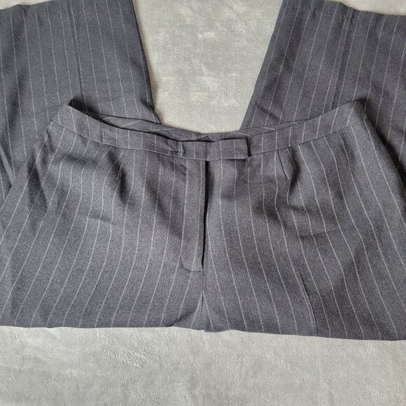 Isabella Womens Pants 22W Plus Cropped Gray Stripe Zip Fly SL99E - Picture 3 of 8